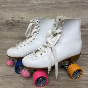 Chicago Roller Skates Womens Size 10 White Pink Wheels